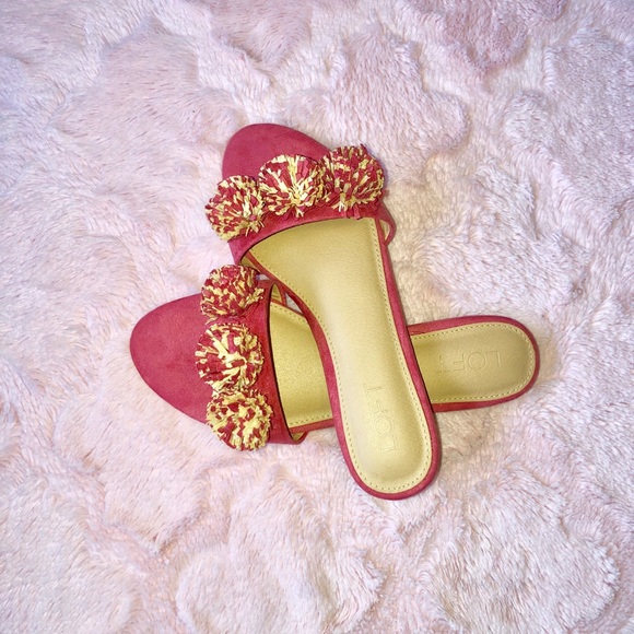 LOFT Shoes - LOFT POM POM SLIDE SANDALS